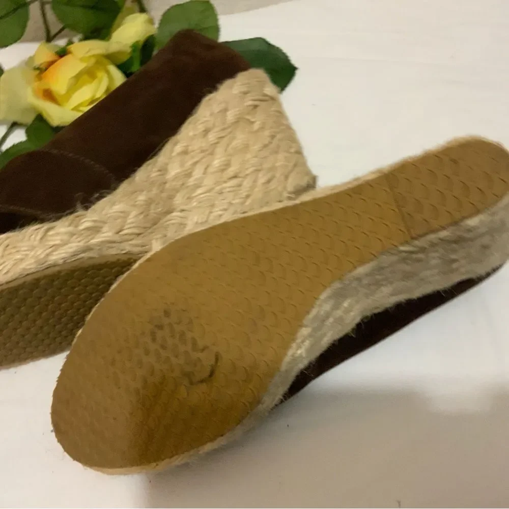MATISSE Espadrille Heels suede brown size 8 M